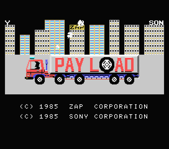 Payload title screen for MSX